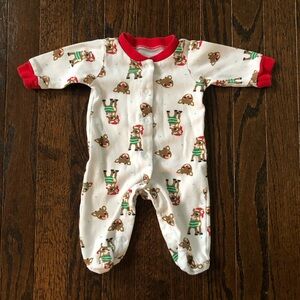 Rudolph the Red Nosed Reindeer Infant NB/3M White Button-Snap Footed One-Piece